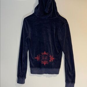 Y2K Vintage Juicy Couture Deep Blue Terry Hoodie Size L